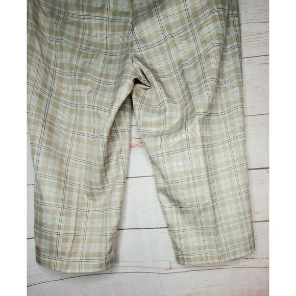 Pebble Beach Performance Size 10 Long Beige Plaid Shorts, Lightweight Polyester - Picture 5 of 11